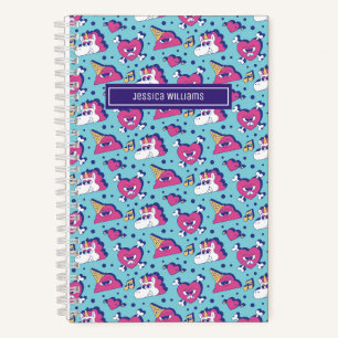 Cute Anti Valentine's Day Unicorn Heart Pattern Notebook