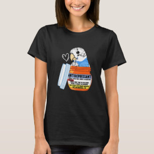 Cute Antidepressant Parrot I Blue Budgie Budgeriga T-Shirt
