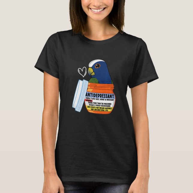 Cute Antidepressant Parrot I White capped Pionus T-Shirt (Front)