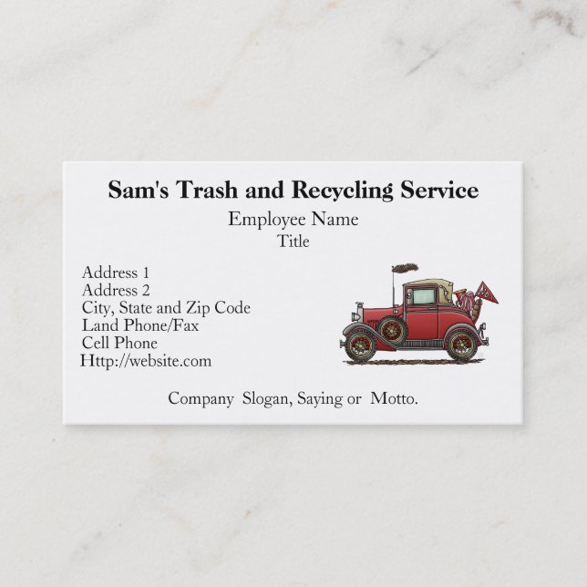 Cute Antique Car Business Card (Front)
