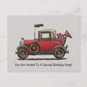 Cute Antique Car Invitation