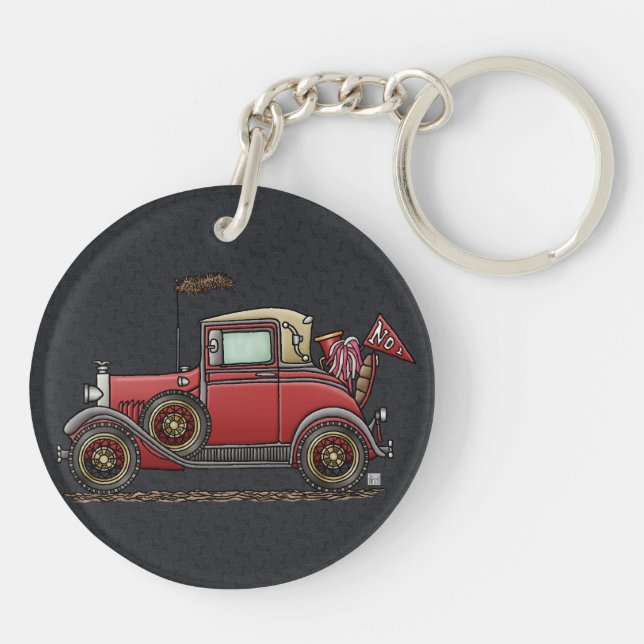 Cute Antique Car Keychain (Back)