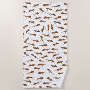 Cute Ants Pattern Beach Towel