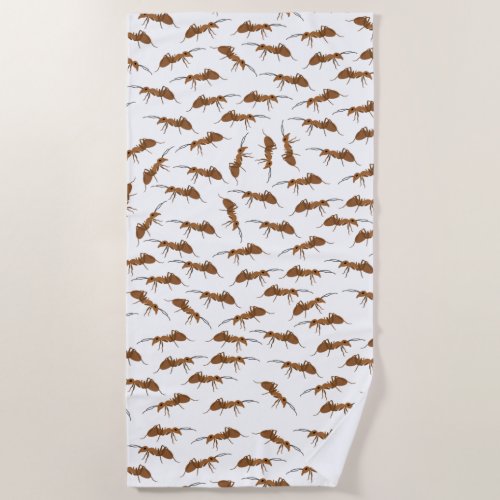 Cute Ants Pattern Beach Towel