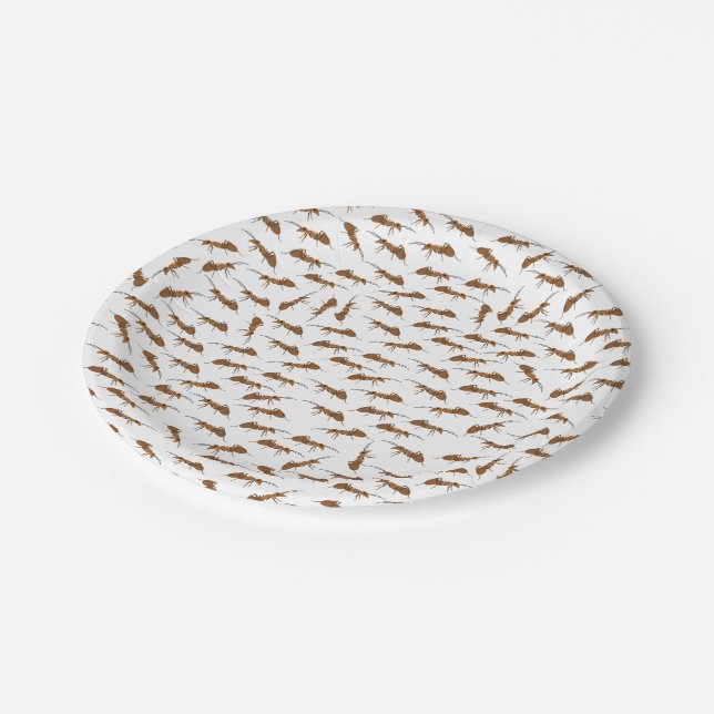Cute Ants Pattern Paper Plates (Angled)