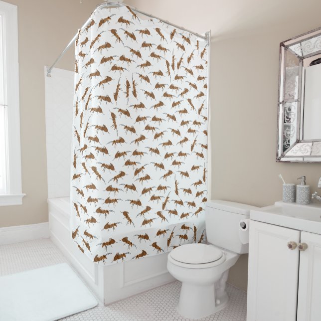 Cute Ants Pattern Shower Curtain (In Situ)