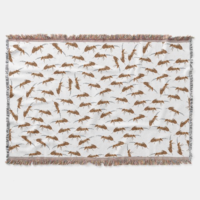 Cute Ants Pattern Throw Blanket (Front)