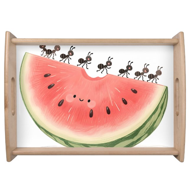 Cute Ants Watermelon Slice Serving Tray (Front)