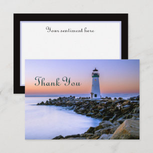 cute any purpose lighthouse  thank you card