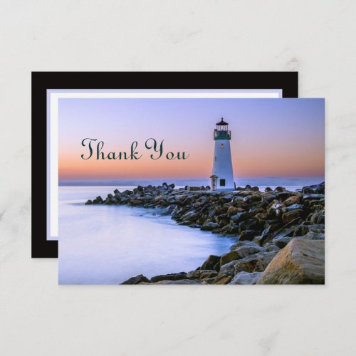cute any purpose lighthouse  thank you card
