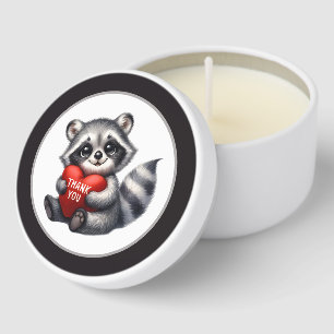 Cute any purpose thank you raccoon mini candle favors