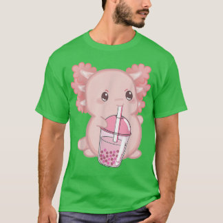 Cute Aolotl Japanese Strawberry Milk Anime Pink Ka T-Shirt
