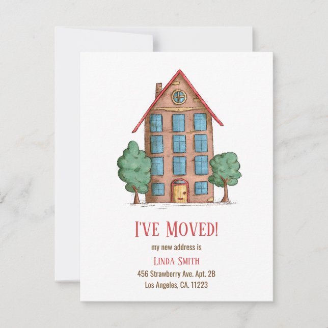 Cute Apartment Change of Address Announcement (Front)