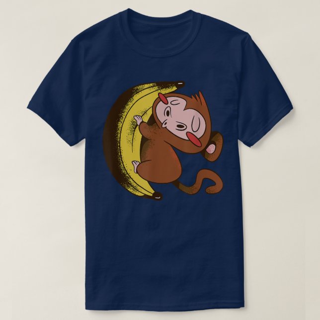 Cute Ape Banana Lover Vegetarians Food Monkey Bana T-Shirt (Design Front)