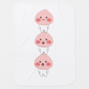 Cute apeach triplets baby blanket
