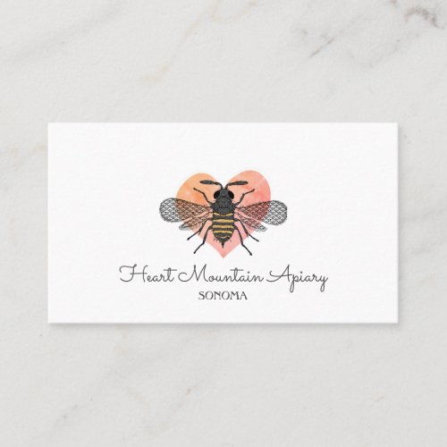 Cute Apiary Honey Bee Beekeeper Beekeeping Logo Business Card