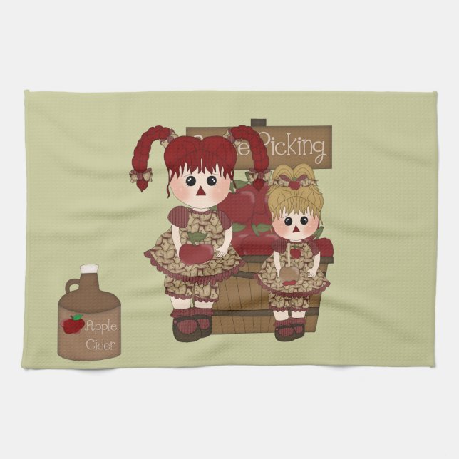 Cute Apple Autumn Kitchen Towel (Horizontal)