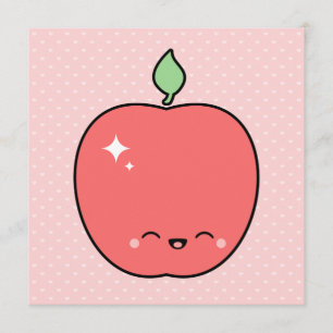 Cute Apple Birthday Invitation
