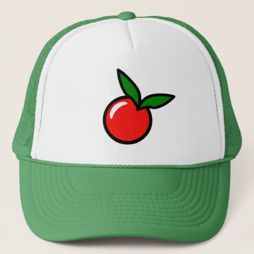 Cute Apple Cherry Red Fruit Fun Kitchen Cartoon Trucker Hat