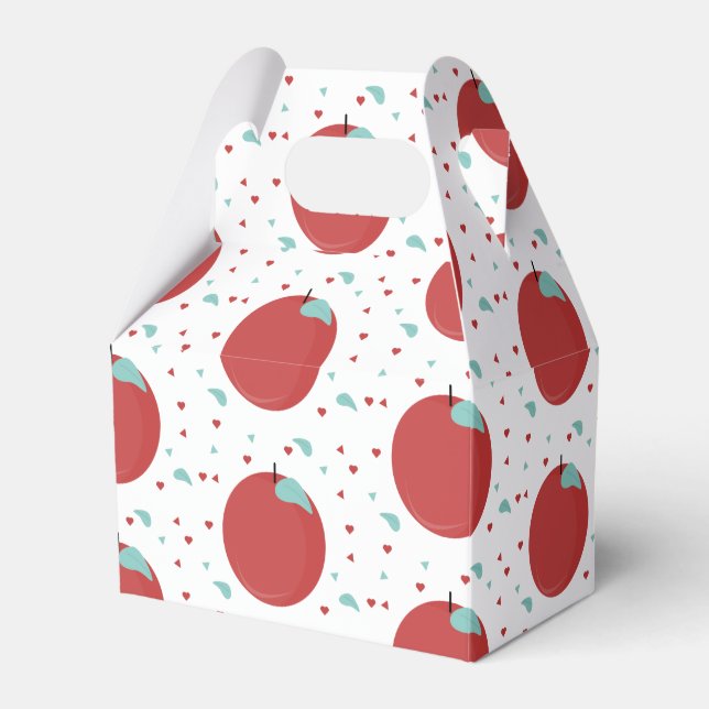 Cute Apple Confetti Birthday Party Favor Boxes (Front Side)