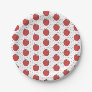 Cute Apple Confetti Birthday Party Paper Plates