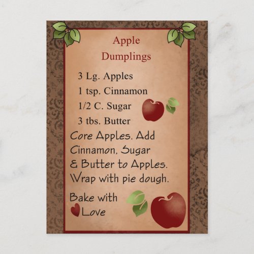 Cute Apple Dumplings Postcard