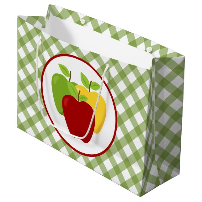 Cute apple fruit party large gift bag (Front Angled)