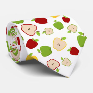 cute apple fruit pattern tiled neck tie