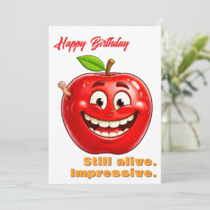 Cute Apple Humor Funny Happy Birthday Card