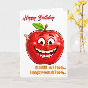 Cute Apple Humor Funny Happy Birthday Card