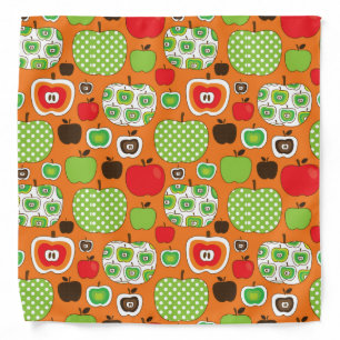 Cute apple illustration pattern bandana