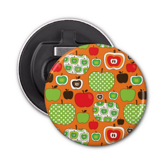 Cute apple illustration pattern bottle opener (Front)