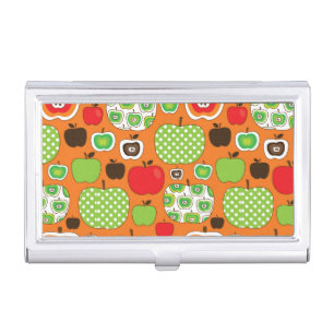 Cute apple illustration pattern business card case