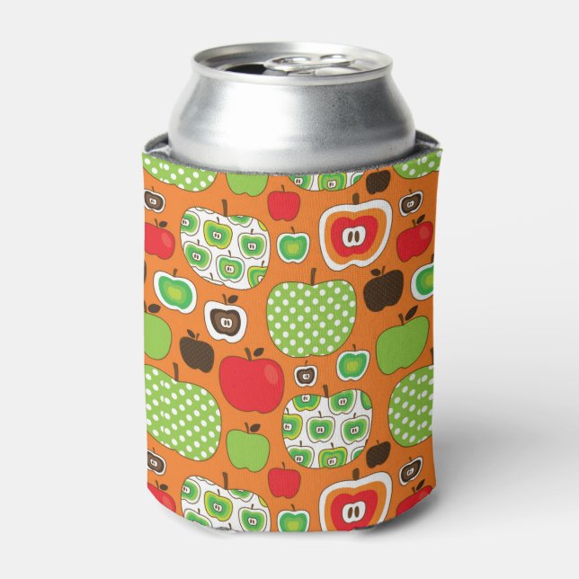 Cute apple illustration pattern can cooler (Can Front)