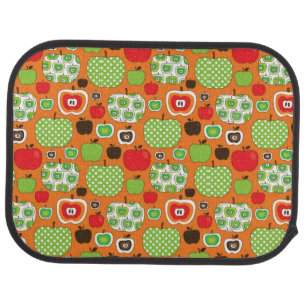 Cute apple illustration pattern car mat