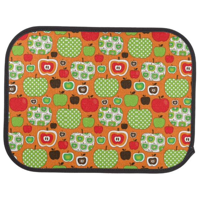 Cute apple illustration pattern car mat (Rear)