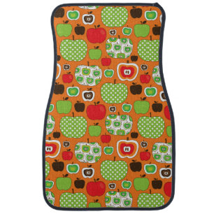 Cute apple illustration pattern car mat