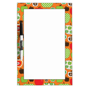 Cute apple illustration pattern dry erase board