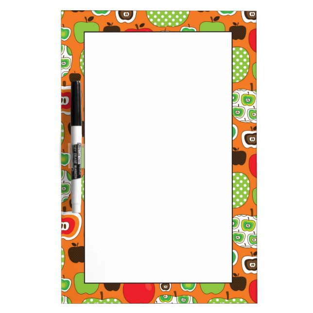Cute apple illustration pattern dry erase board (Front)