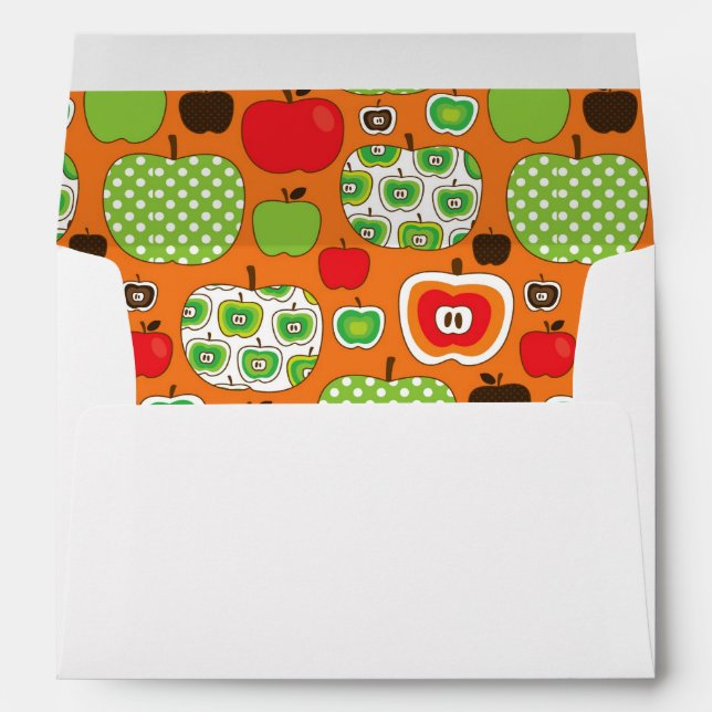 Cute apple illustration pattern envelope (Back (Bottom))