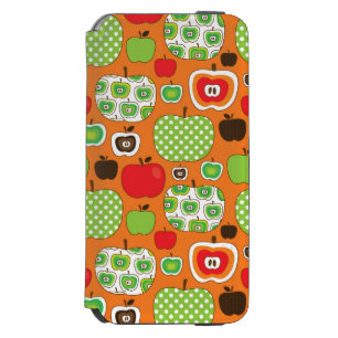 Cute apple illustration pattern iPhone 6/6s wallet case