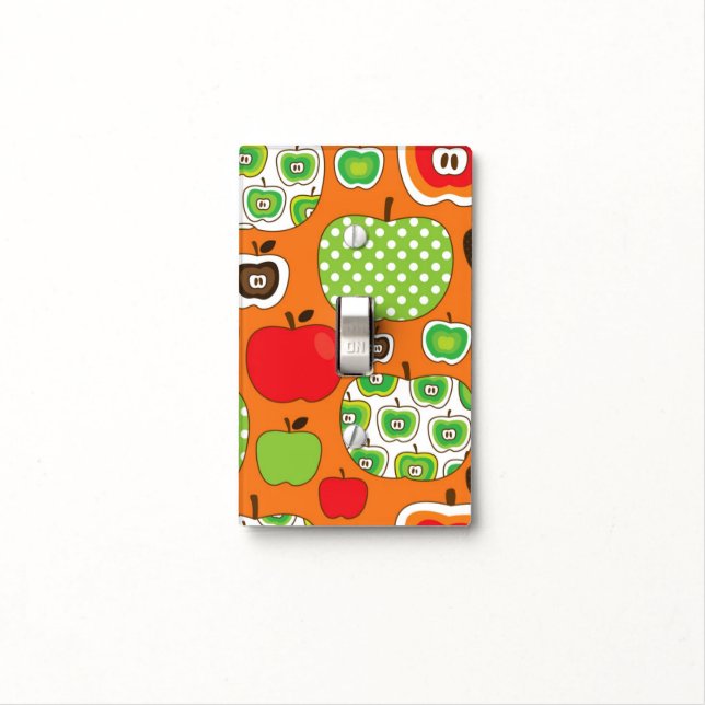 Cute apple illustration pattern light switch cover (In Situ)