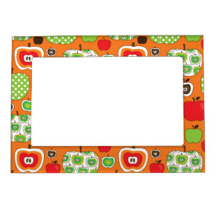Cute apple illustration pattern magnetic frame