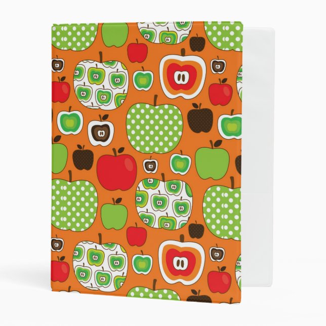 Cute apple illustration pattern mini binder (Front/Inside)