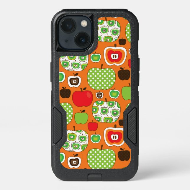 Cute apple illustration pattern otterbox iPhone case (Back)