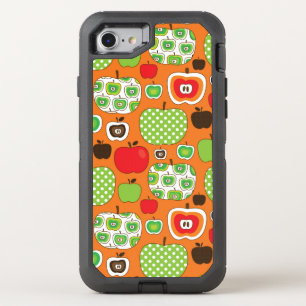 Cute apple illustration pattern OtterBox defender iPhone SE/8/7 case