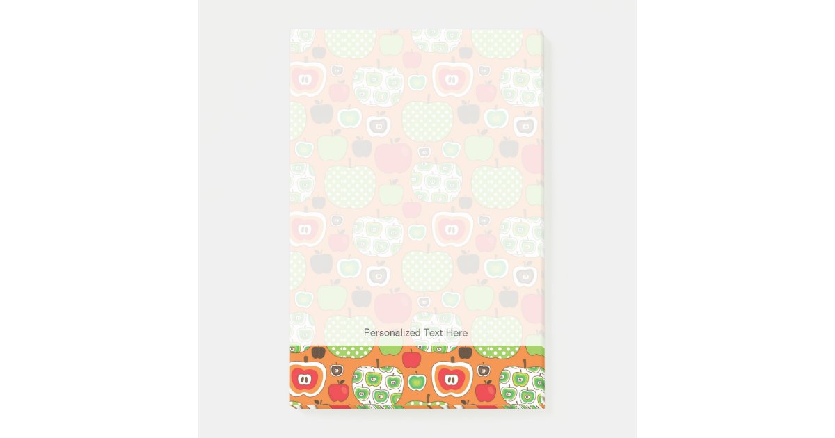 Cute apple illustration pattern post-it notes | Zazzle