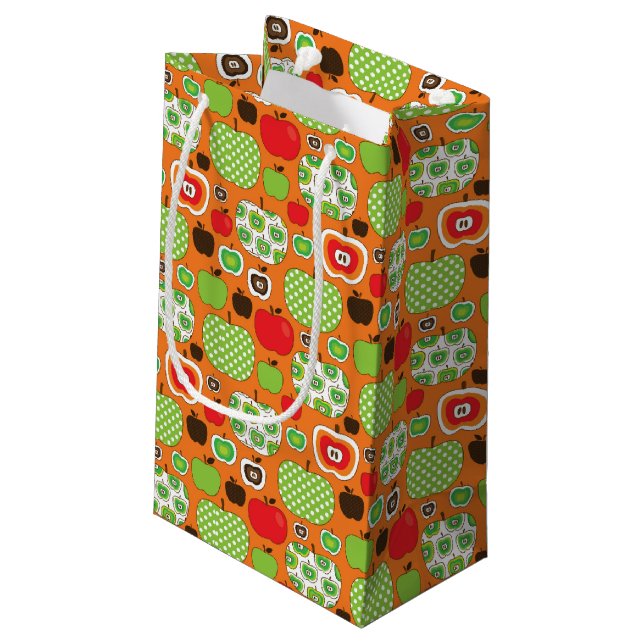 Cute apple illustration pattern small gift bag (Back Angled)