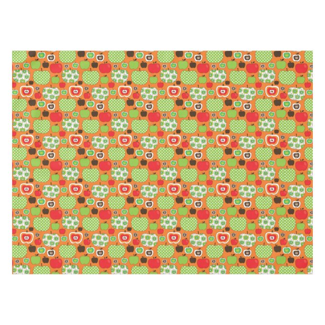 Cute apple illustration pattern tablecloth (Front (Horizontal))