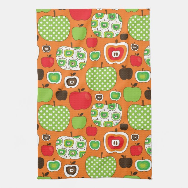 Cute apple illustration pattern towel (Vertical)
